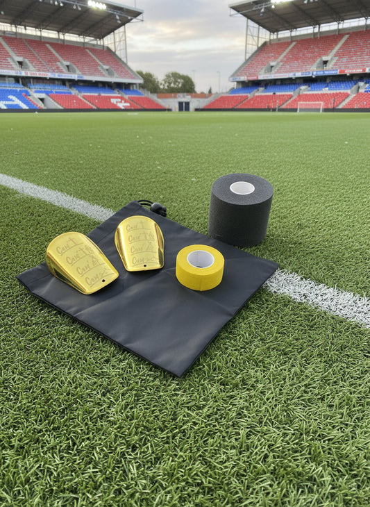 Duży Box Piłkarski can,t złoto szary